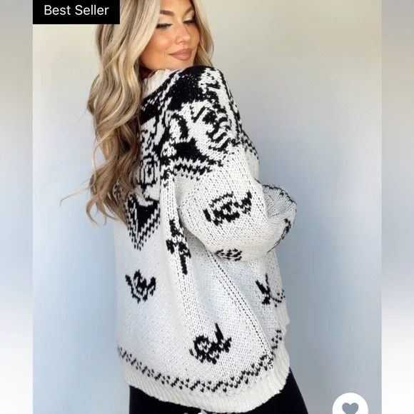 LANE201 MOUNTAIN ROSE KNIT SWEATER - Picture 2 of 2